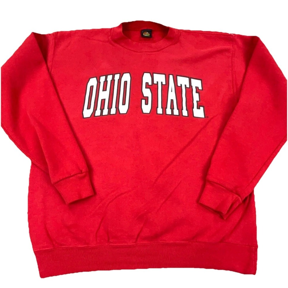 Vintage Ohio State Buckeyes Sweatshirt Men Large Red Crewneck Sweater 90s Y2K Z5